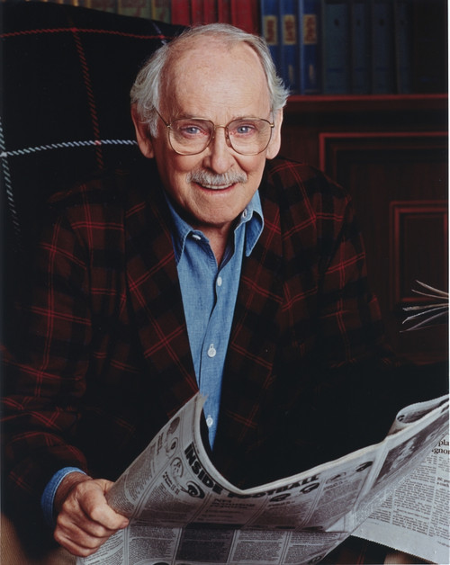Portrait of Barnard Hughes Holding a Newspaper Photo Print - Item # VARCEL700205