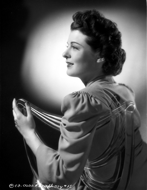 Ruth Hussey on a Long Sleeve Dress Black and White Portrait Photo Print - Item # VARCEL700319