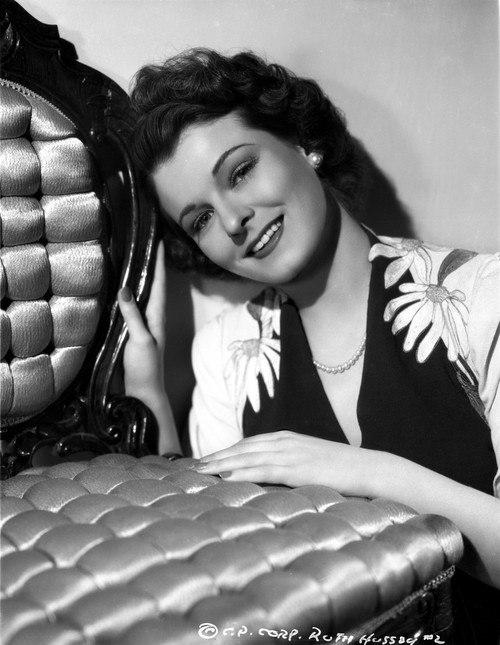 Ruth Hussey on a Printed Top and Leaning Portrait Photo Print - Item # VARCEL700316