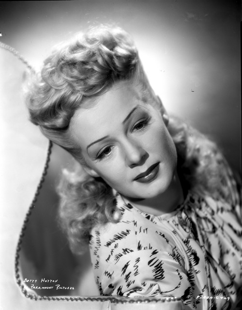 Betty Hutton on Printed Dress Portrait Photo Print - Item # VARCEL700365
