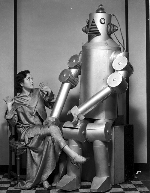 Lois January with Robot in Dress Photo Print - Item # VARCEL700507