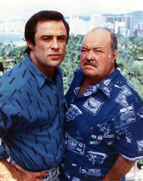 Jake & The Fatman Fatman in Printed Blue Collar Shirt and Jake in Blue Velvet Collar Shirt Photo Print - Item # VARCEL700517