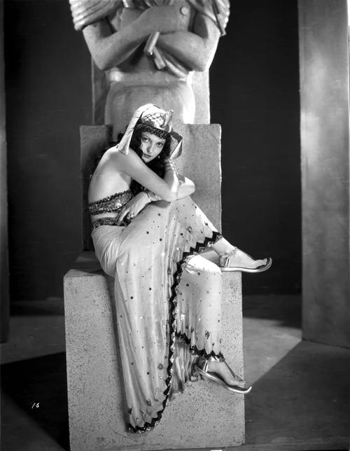 Zita Johann on an Embroidered Dress and sitting Photo Print