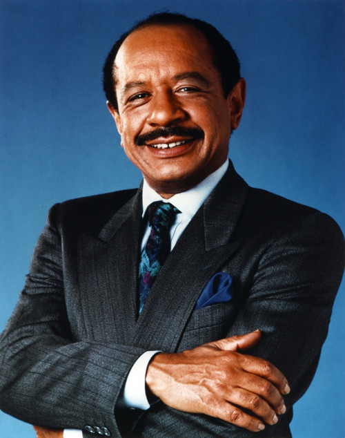 Jeffersons Portrait in Dark Blue Blazer and White Collar Shirt with Tie in Blue Background Photo Print - Item # VARCEL700576