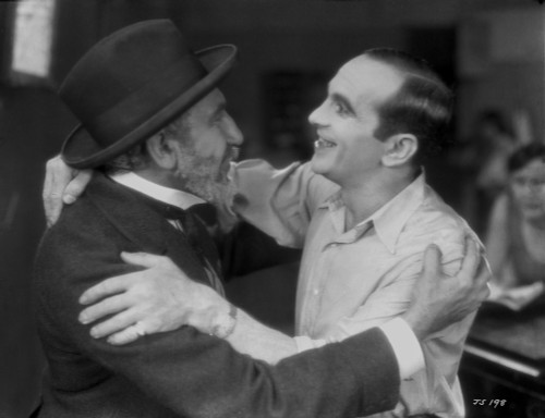 Al Jolson hugging a Man in Black and White Portrait Photo Print - Item # VARCEL700809