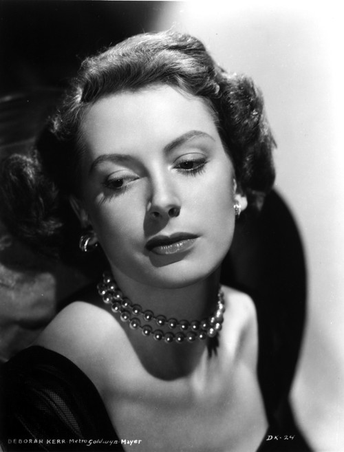 Deborah Kerr wearing Black Dress in Pearl Necklace Photo Print - Item # VARCEL700936