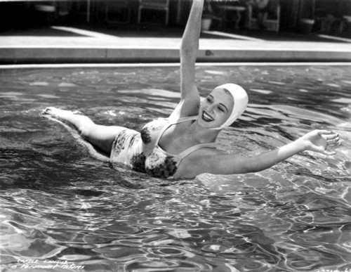 Carole Landis on Printed Swimsuit and Diving Photo Print - Item # VARCEL701128