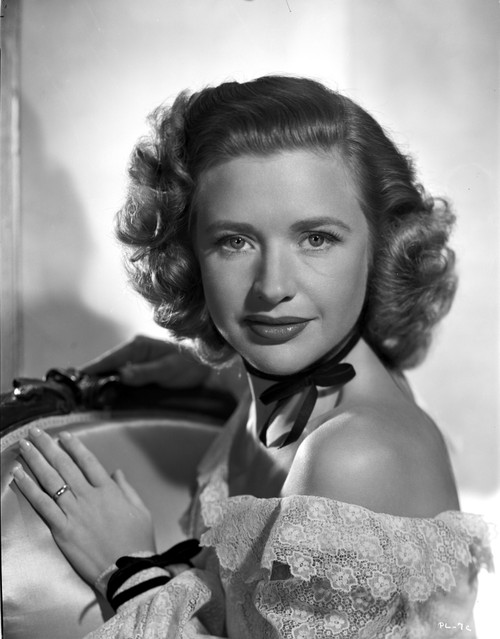 Priscilla Lane on an Off-Shoulder Lace posed Photo Print - Item # VARCEL701166