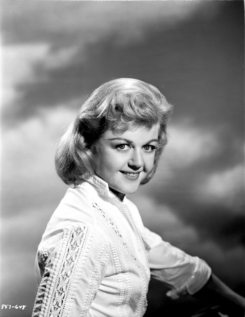 Angela Lansbury on a White Long Sleeve sitting and smiling Photo Print - Item # VARCEL701236
