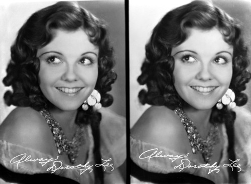 Dorothy Lee Looking Up and smiling with Signature Two Portraits Photo Print - Item # VARCEL701337