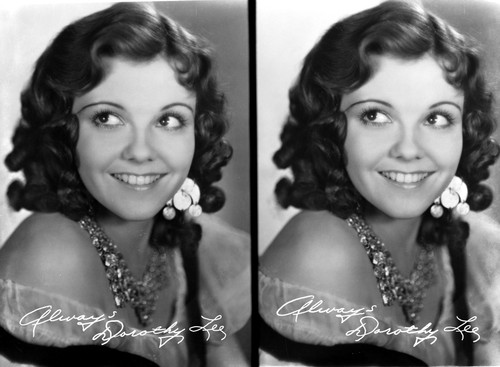 Dorothy Lee Looking Up and smiling with Signature Two Portraits Photo Print - Item # VARCEL701337