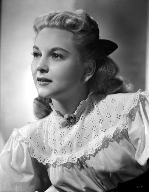 Joan Lorring on a Lace and Puff Dress posed Photo Print - Item # VARCEL701512
