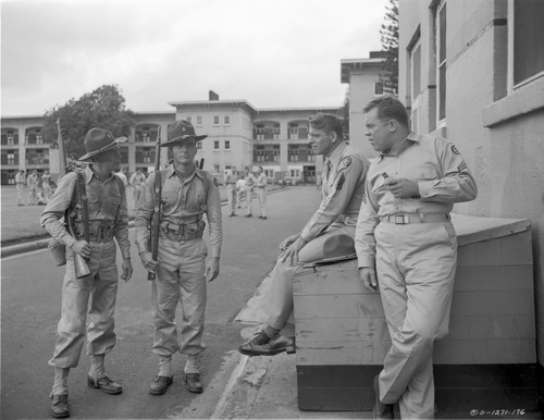 From Here To Eternity Soldiers Talking to each Other in Black and White Photo Print - Item # VARCEL701575