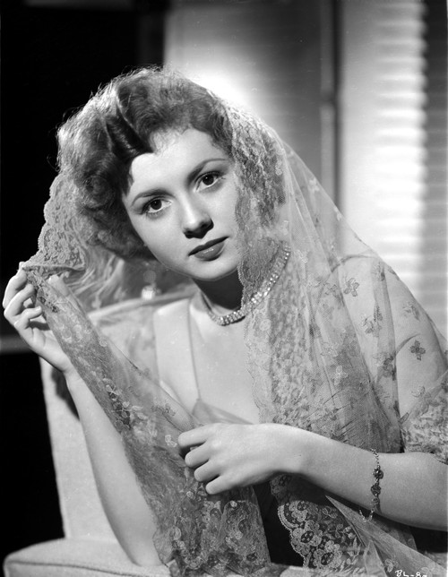Betty Lynn on an Embroidered Veil sitting and posed Photo Print - Item # VARCEL701576