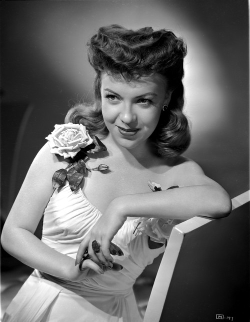 Margo Looking Away in Floral Dress with a Smile Photo Print - Item # VARCEL701809