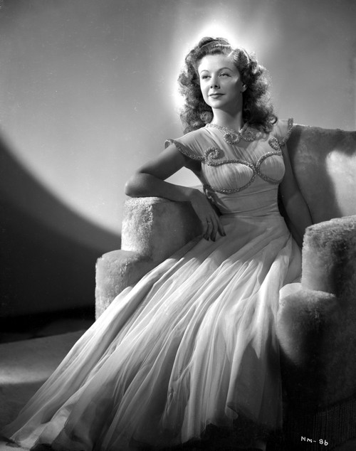 Nancy Marlow on a Netted Gown sitting and Leaning Photo Print - Item # VARCEL701856