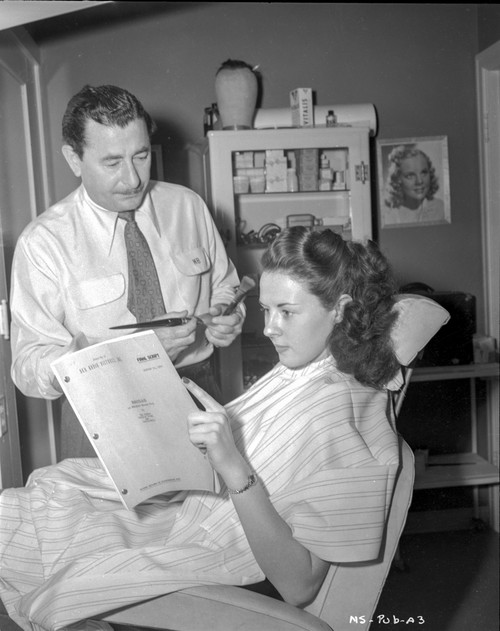 Mala Powers in makeup chair for Outrage Photo Print - Item # VARCEL701868