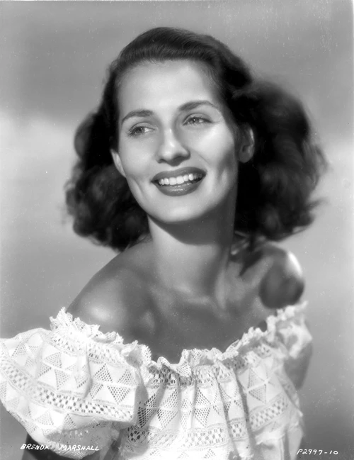 Brenda Marshall on a Ruffled Off Shoulder Top Photo Print