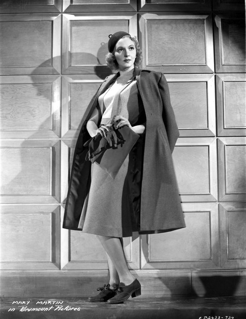 Mary Martin on a Dark Coat standing Portrait Photo Print - Item # VARCEL701928