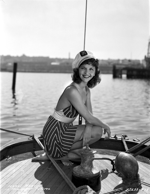 Mary Martin on Printed Dress sitting Portrait Photo Print - Item # VARCEL701936
