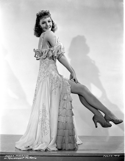 Mary Martin on a Ruffled Dress and sitting on a Chair Portrait Photo Print - Item # VARCEL701944