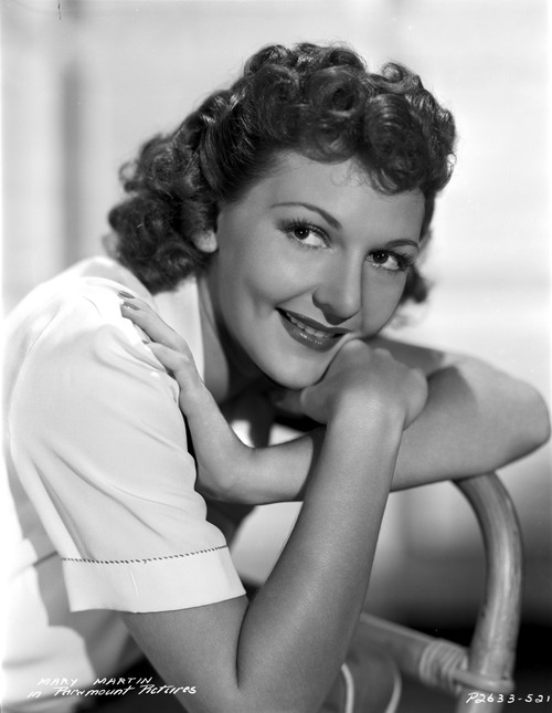 Mary Martin Leaning and smiling on a Chair Photo Print - Item # VARCEL701948
