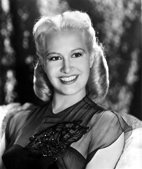 Marilyn Maxwell smiling in Black See Through Dress Portrait Photo Print - Item # VARCEL702031