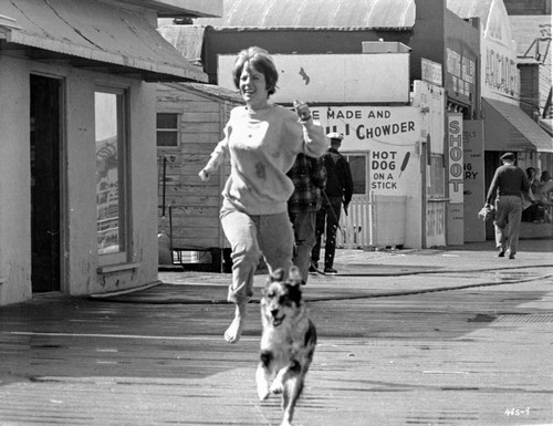 Inside Daisy Clover Woman Running With Dog in The Road Photo Print - Item # VARCEL702057
