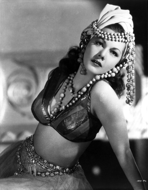 Maria Montez Posed in Lingerie with Pearl Headdress Photo Print - Item # VARCEL702166