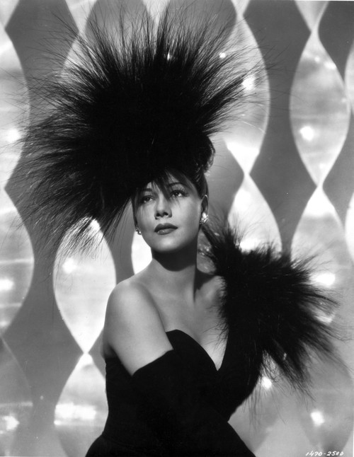 Maria Montez Posed in Black Strapless Dress with Black Feather Headdress Photo Print - Item # VARCEL702168
