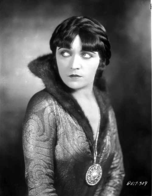 Pola Negri on Printed Dress with Big Pendant Photo Print