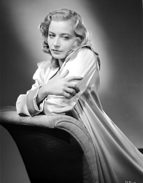 Maria Palmer on a Silk Dress Leaning Photo Print - Item # VARCEL702906