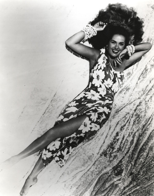 Jinx Falkenburg in a floral pattern dress Photo Print - Item # VARCEL688975