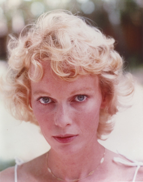 Mia Farrow Close Up Portrait wearing White Tank Top Photo Print - Item # VARCEL689021