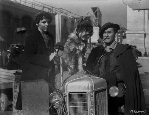 Errol Flynn on a Pipe with a Man and Dog Photo Print - Item # VARCEL689241