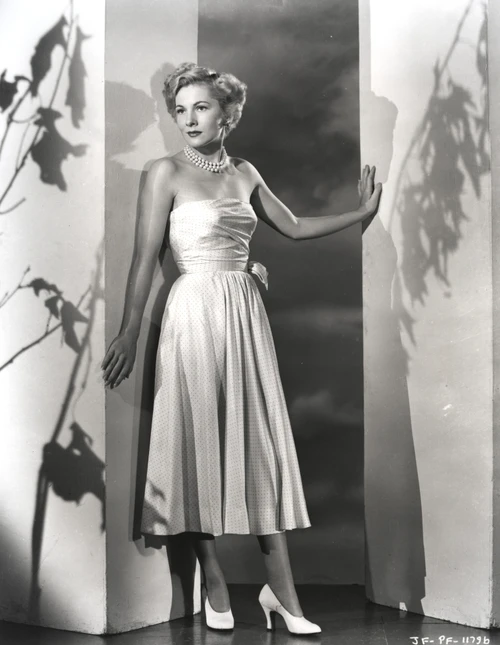 Joan Fontaine in Dress Leaning Photo Print - Item # VARCEL689346