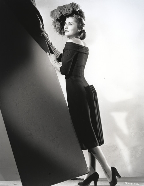 Joan Fontaine Leaning and smiling wearing Black Gown Photo Print - Item # VARCEL689349