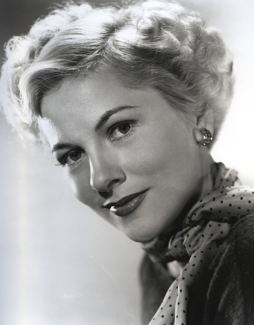 Joan Fontaine wearing a Polka Dot Scarf with Matching Earrings Close Up Portrait Photo Print - Item # VARCEL689361