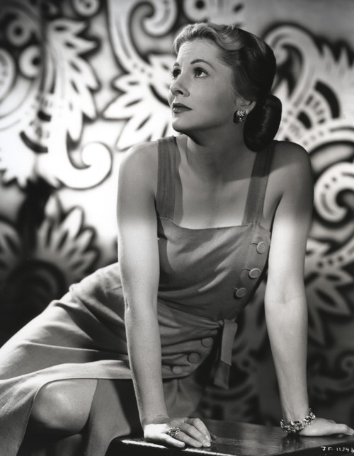 Joan Fontaine Looking Up and wearing a Tanktop Dress Portrait Photo Print - Item # VARCEL689365