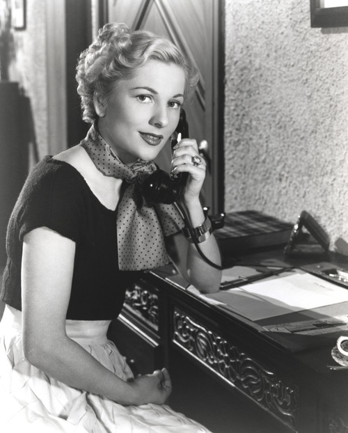 Joan Fontaine wearing a Polka Dot Scarf Photo Print - Item # VARCEL689408