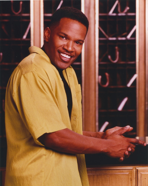 Jamie Foxx smiling wearing Yellow Polo Portrait Photo Print - Item # VARCEL689492