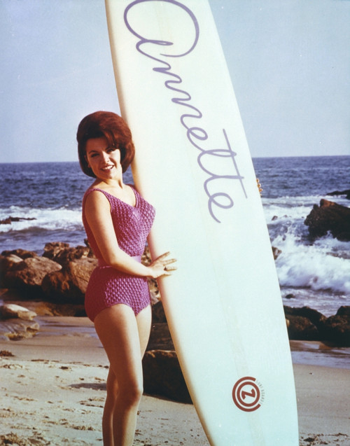 Annette Funicello Posed in Bikini with Surfing Board Photo Print - Item # VARCEL689544