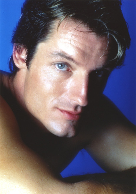 Perry King in Close Up Portrait with Blue Background Photo Print - Item # VARCEL689678