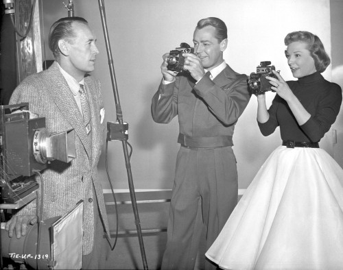 Alan Ladd Taking a Group Picture in Black and White Photo Print - Item # VARCEL689826