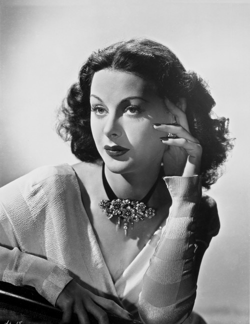 Hedy Lamarr wearing a floral necklace Photo Print - Item # VARCEL689857