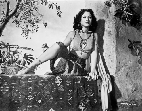 Hedy Lamarr wearing a costume sitting outdoors Photo Print - Item # VARCEL689865