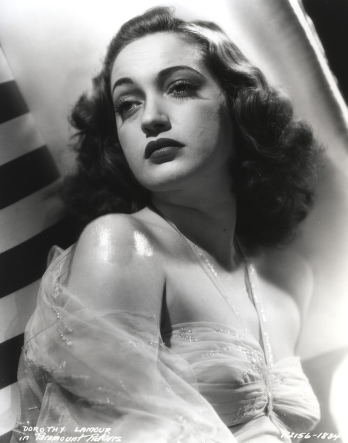 Dorothy Lamour Looking Away in Classic with Netted Shawl Photo Print - Item # VARCEL689874