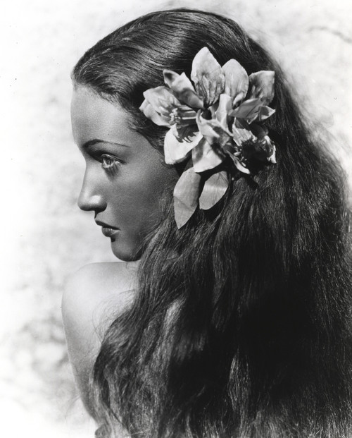 Dorothy Lamour with a flower behind her hear Photo Print - Item # VARCEL689934