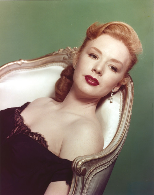 Piper Laurie Lying on Chair wearing Black Dress Portrait Photo Print - Item # VARCEL690074