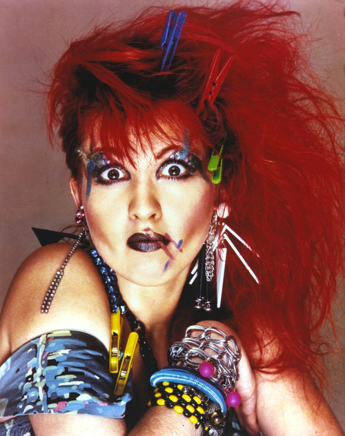 Cyndi Lauper Portrait in Red Hair and Blue Eye Lashes Photo Print - Item # VARCEL690066